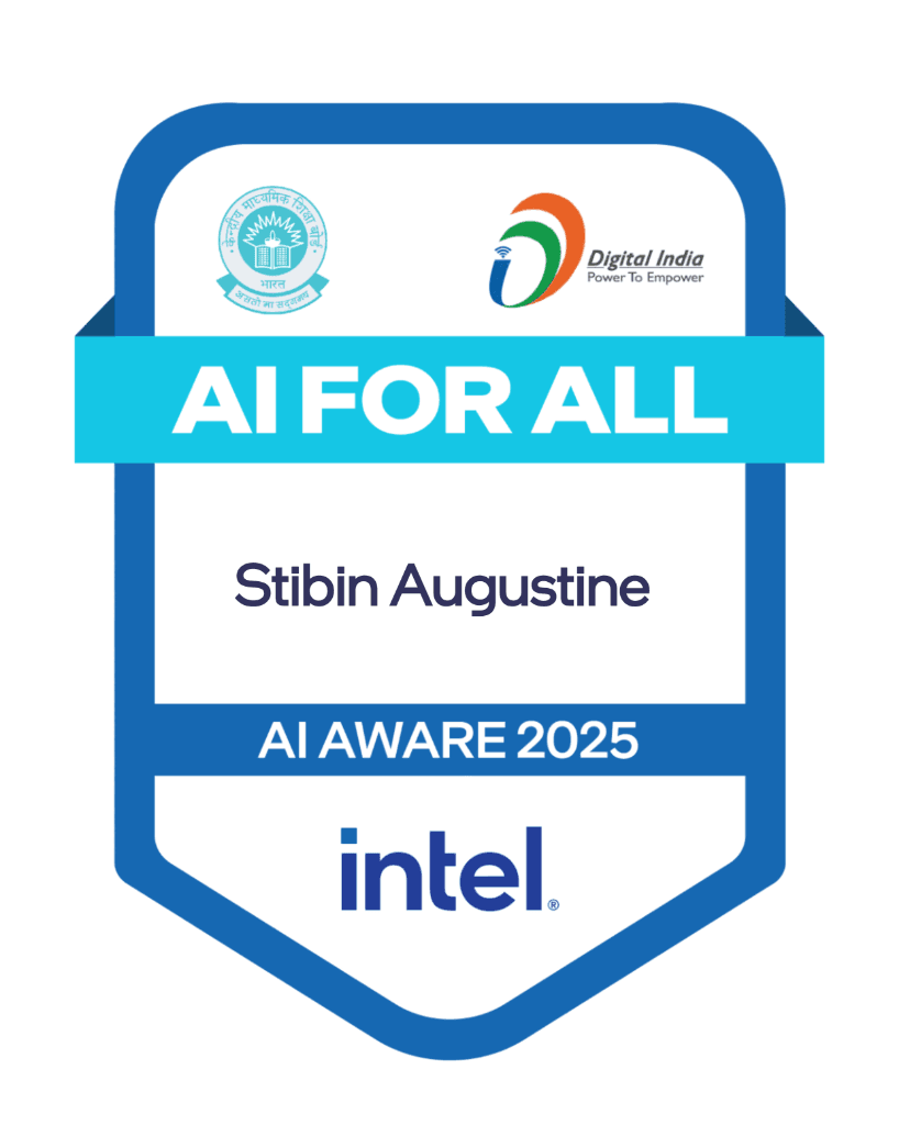 AI Aware 2025 — AI For All Badge — Stibin Augustine